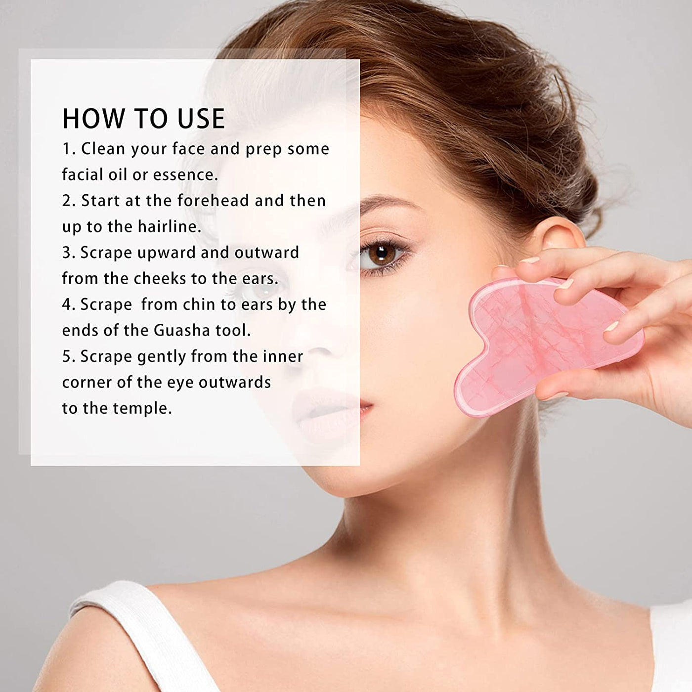 Soverell Sculpt Stone - Rose Quartz Gua Sha Tool