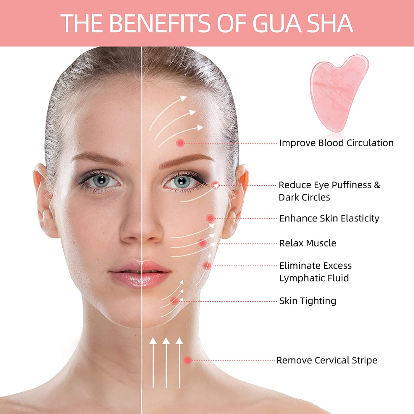Soverell Sculpt Stone - Rose Quartz Gua Sha Tool